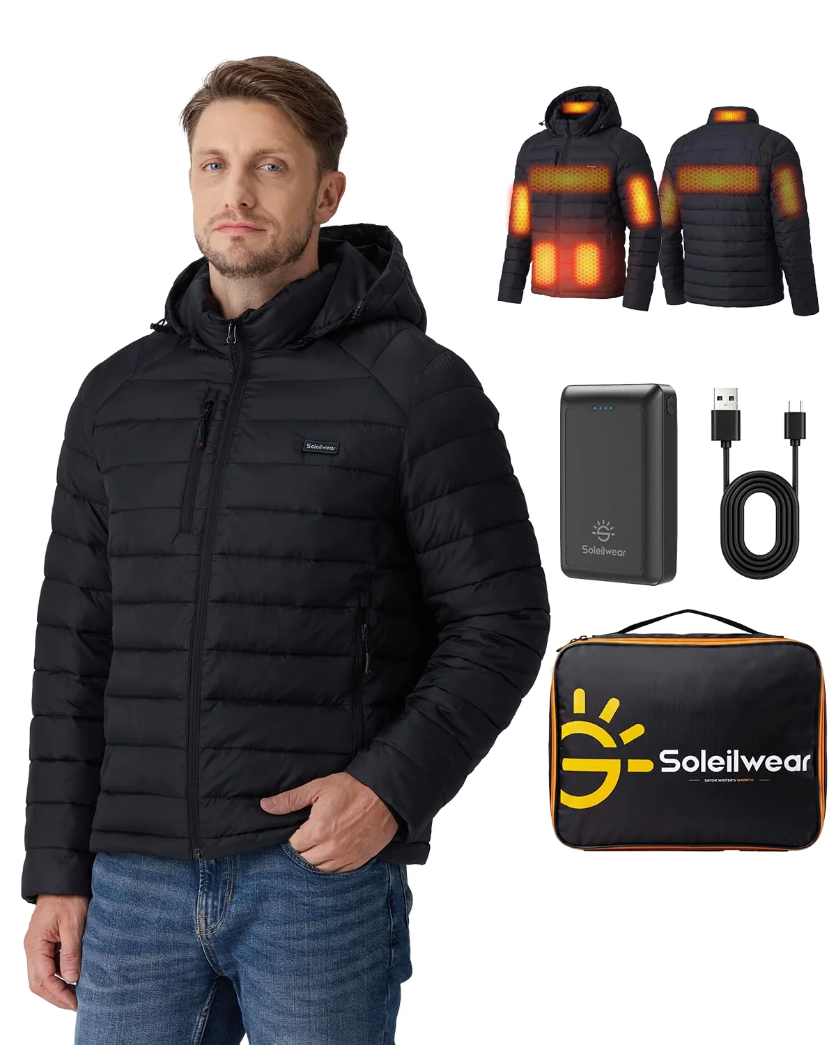Soleilwear Men's Graphene Heated Jacket