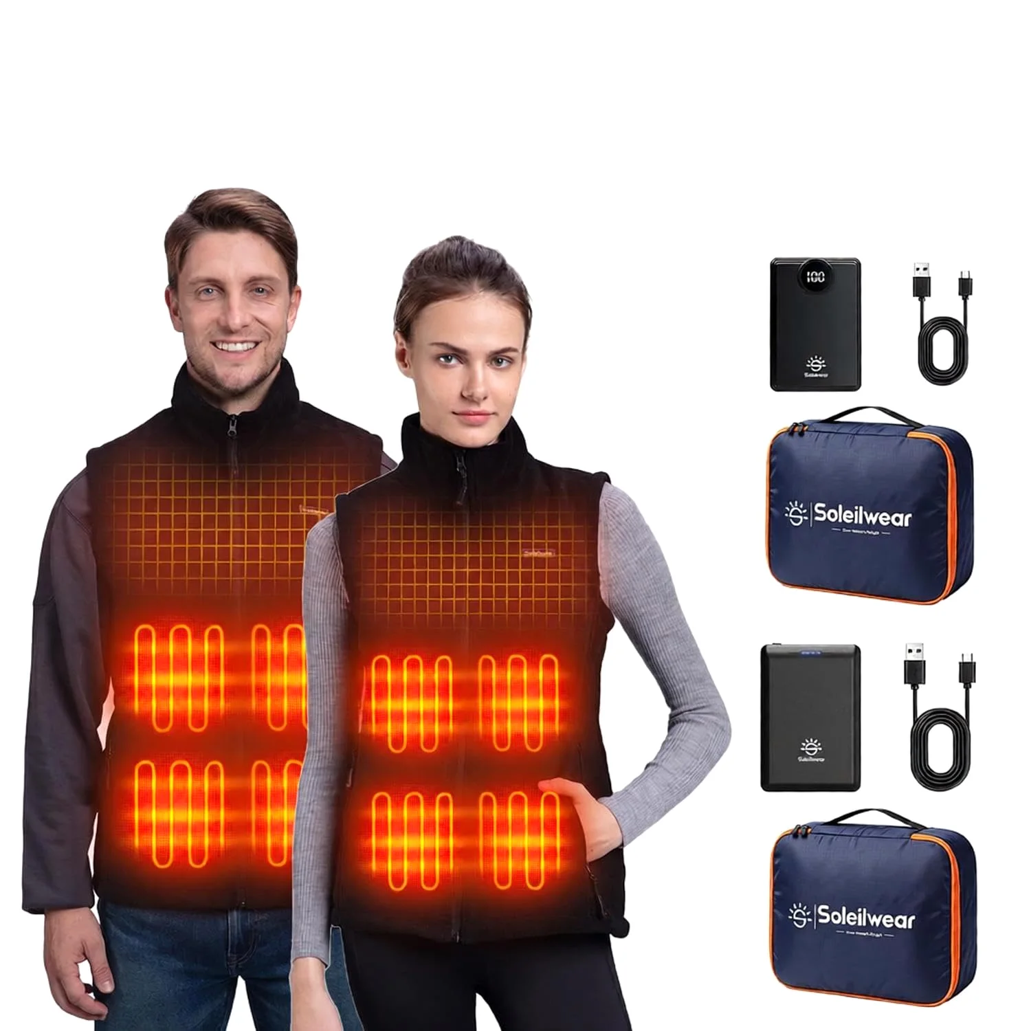 Soleilwear His and Hers Fleece Vest Pair