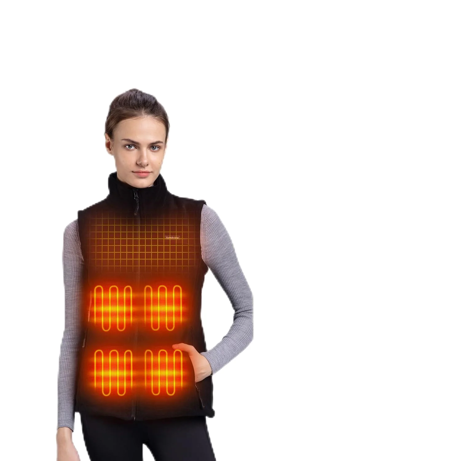 Soleilwear Fleece Heated Vest with a Spare Power Bank